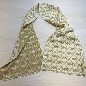 Michael Kors Scarf Gold Beige MK Monogram Logo Women’s Accessories